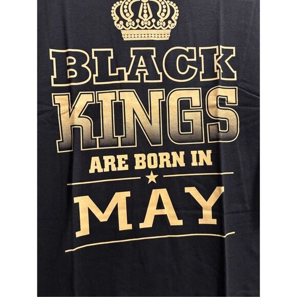 Black Kings are born in May T-shirt size Large - Picture 2 of 2